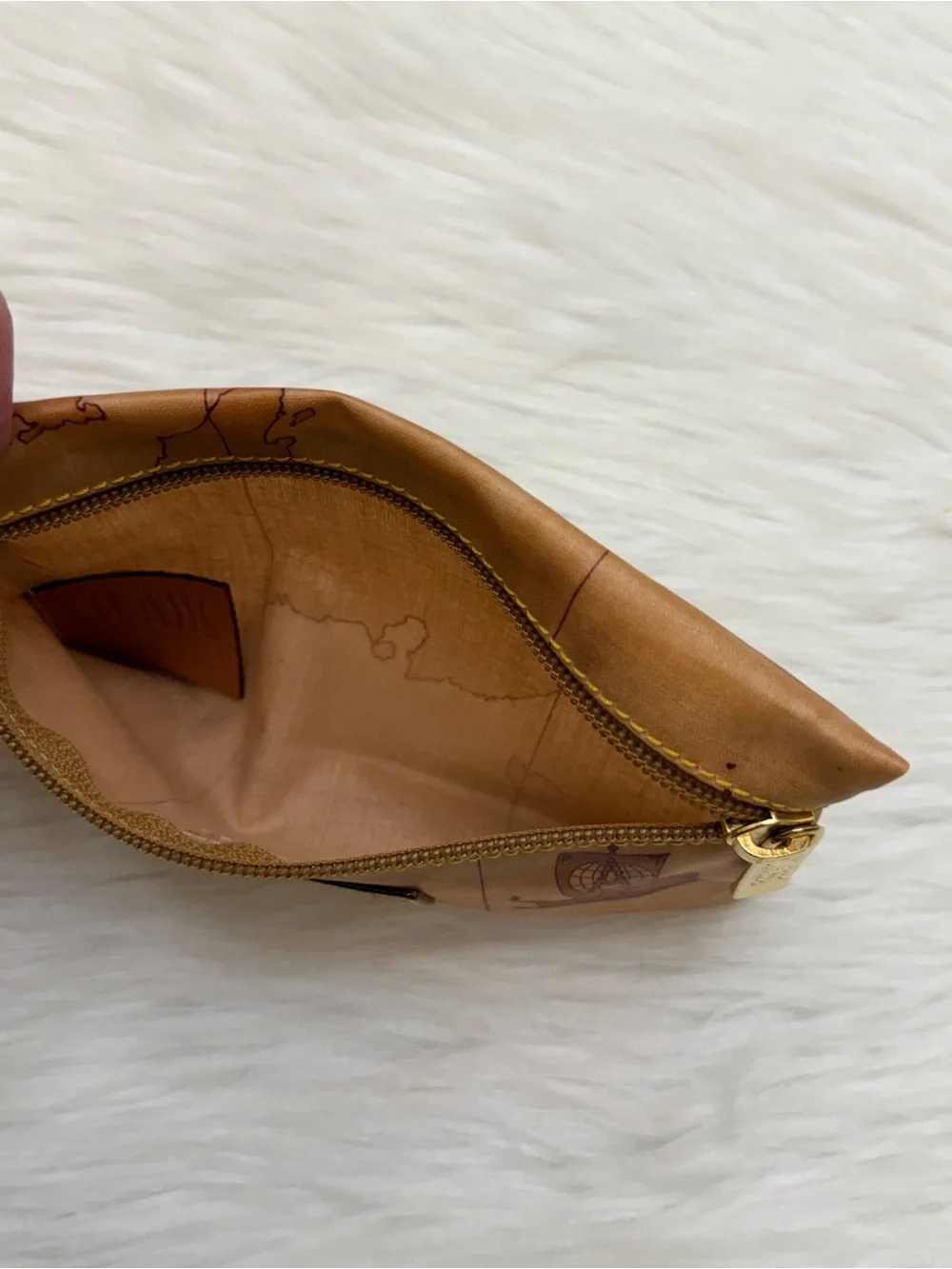 ALVIERO MARTINI - PRIMA CLASSE BROWN TAN NYLON ZIP POUCH TOILETRY BAG